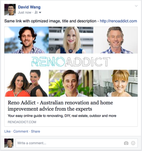 Optimized Facebook link preview