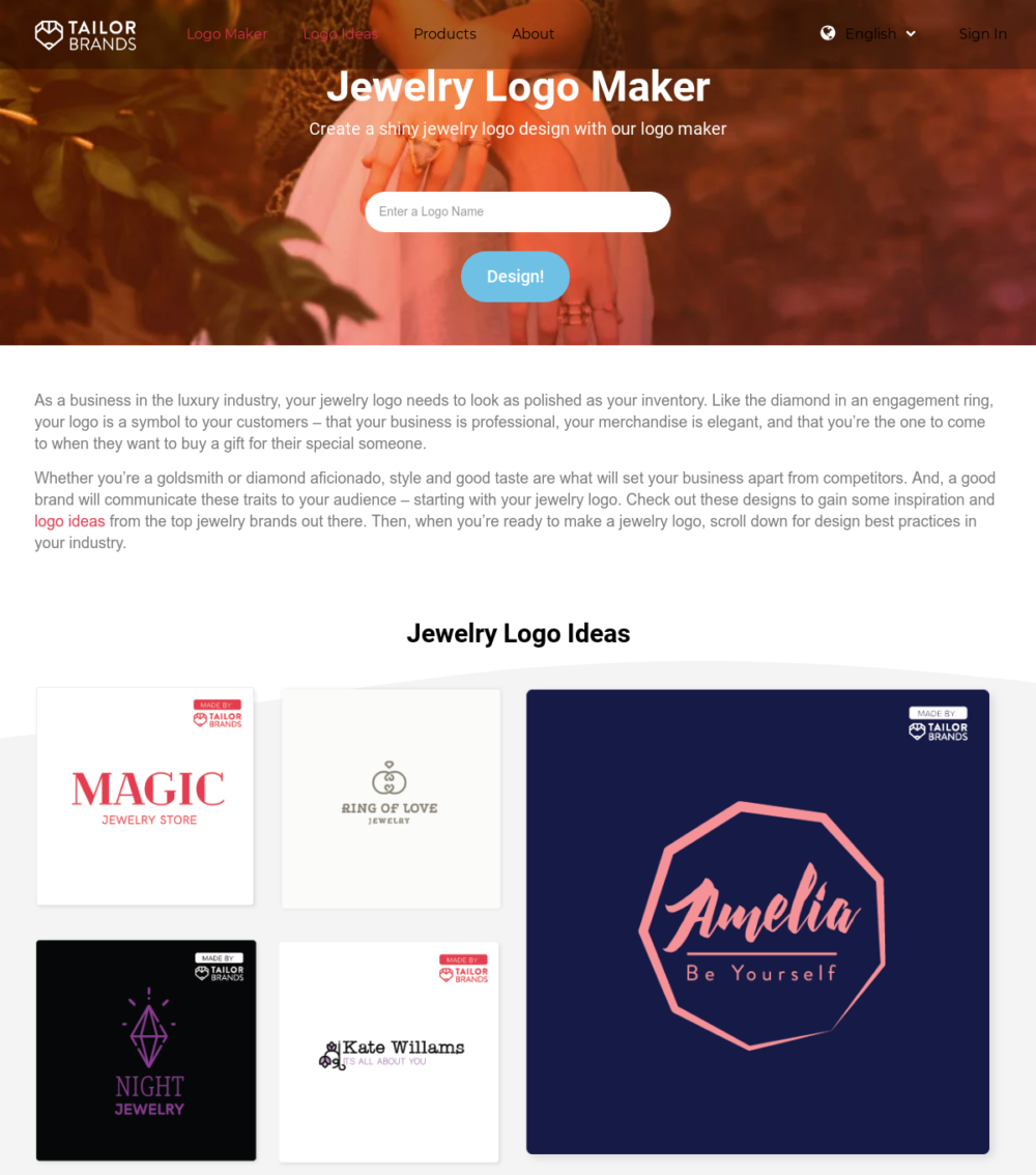 Tailor Brands creates customized logo designs